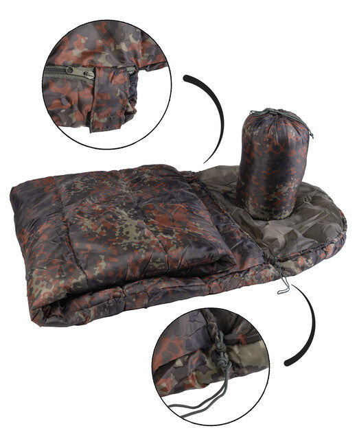 Mil-Tec COMMANDO Schlafsack mit Hülle flecktarn