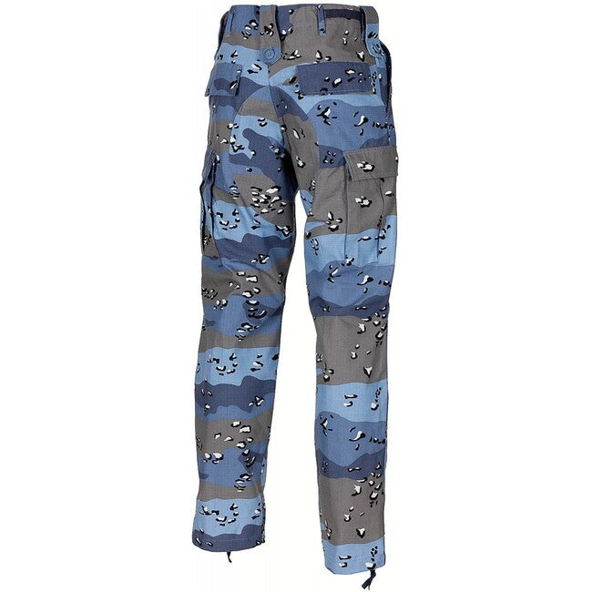 MFH Hose US Combat BDU Rip stop, chocolate chip blau camo