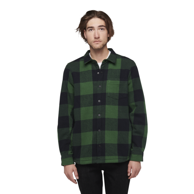 Black Diamond Project Lined Flanellhemd herren palmengrün-schwarz kariert