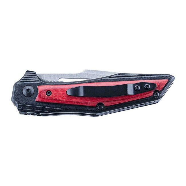 Herbertz Einhandtaschenmesser 8cm Pakkaholz Aluminium , rot-schwarz