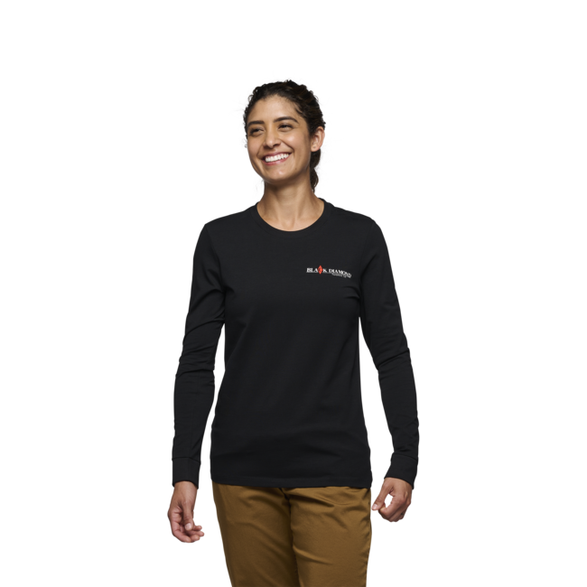Black Diamond Heritage Wordmark damen-Langarm-T-shirt, schwarz