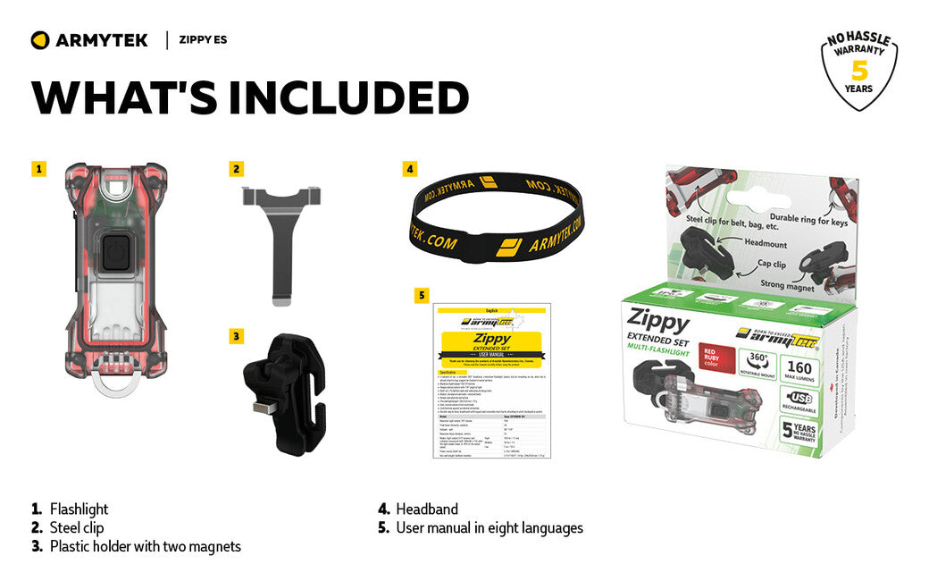 ArmyTek Zippy ES Led-taschenlampe und Schlüsselbund-Set, grün