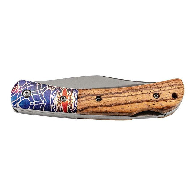 Herbertz taschenmesser 8,4cm Zebrano Holz, farbige Beschläge