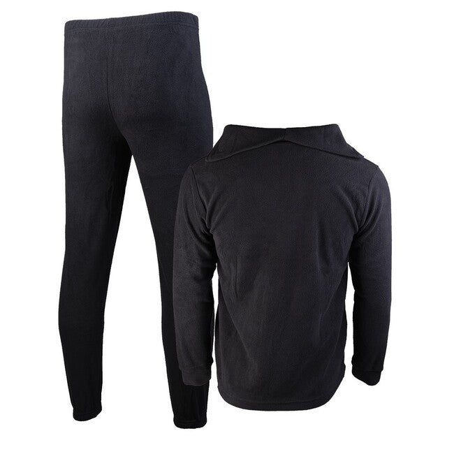 Mil-Tec Thermofleece Unterwäsche mit Reißverschluss, schwarz