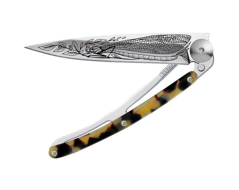 Deejo zatvaraci Messer Tattoo Turtle mirror turtle shell Dragonfly