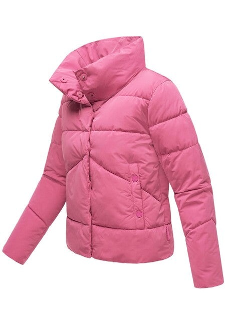 Marikoo Jalliaa damen kurze winterjacke mit hohem kragen, berry rouge
