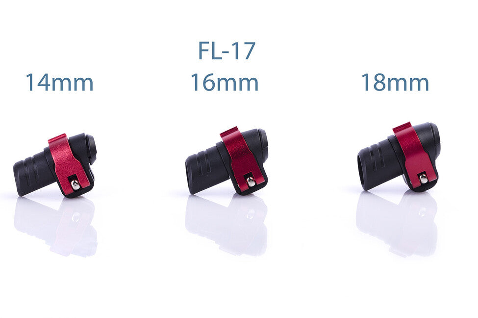 Warp ND FL-17 Flip-Lock Mechanik schwarzer Kunststoff roter ALU Hebel rote Mutter für 16mm Durchmesser