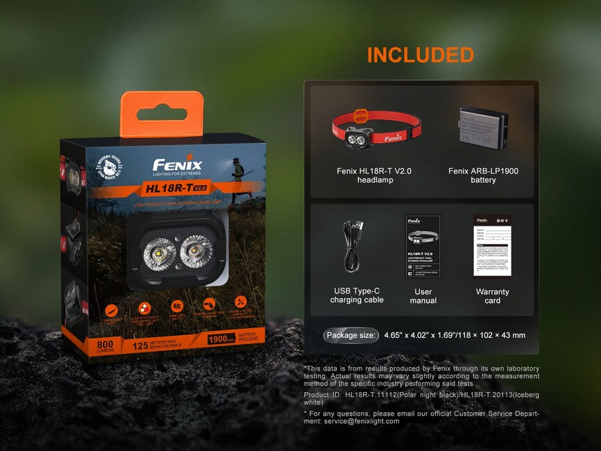 Fenix HL18R-T V2.0 Rechargeable Headlamp, Black