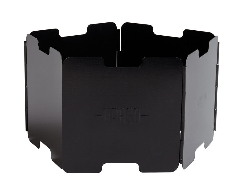 Vargo Aluminium Windschutz mit Topfhalter für Alkoholkocher schwarz