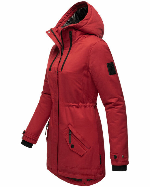 Navahoo Avrille damen Winterjacke mit Kapuze blutrot