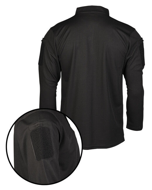 Mil-Tec tactical quick dry poloshirt 1/1 arm schwarz