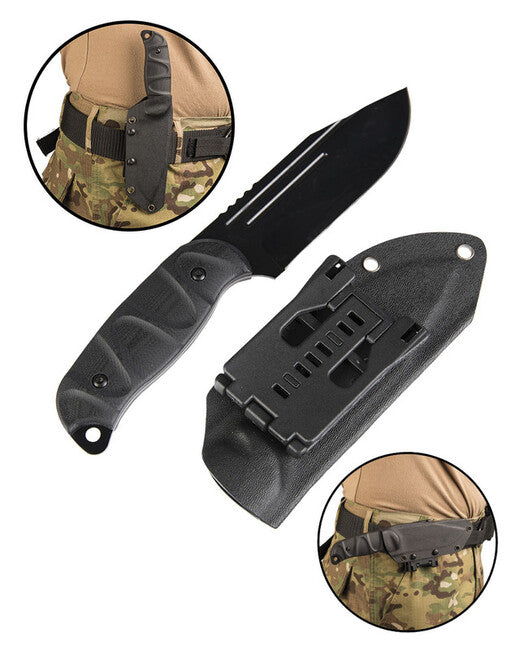 Mil-Tec G10 Messer mit Kydexscheide, schwarz