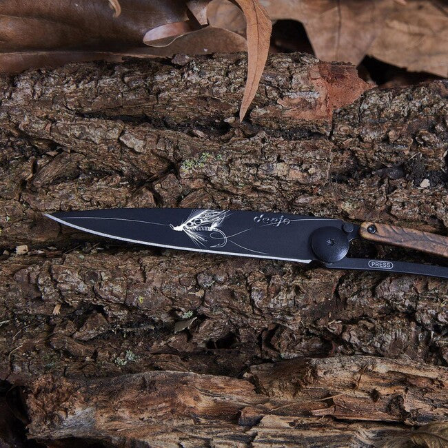 Deejo Tattoo schließmesser silver wilkinson, schwarz braun camo