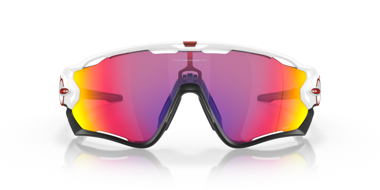 Oakley JAWBREAKER Sonnenbrille mit Rahmen Polished White und mit Dias Prizm Road