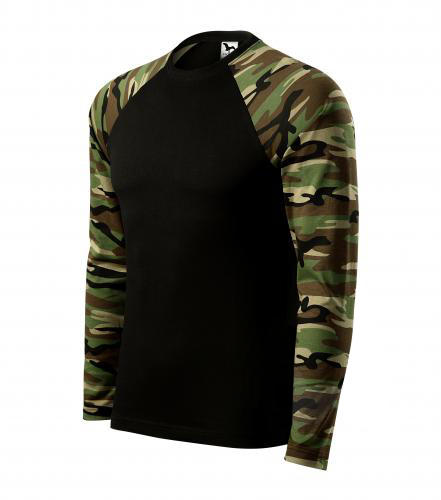 Malfini Camouflage langärmliges T-shirt, braun,160g/m2