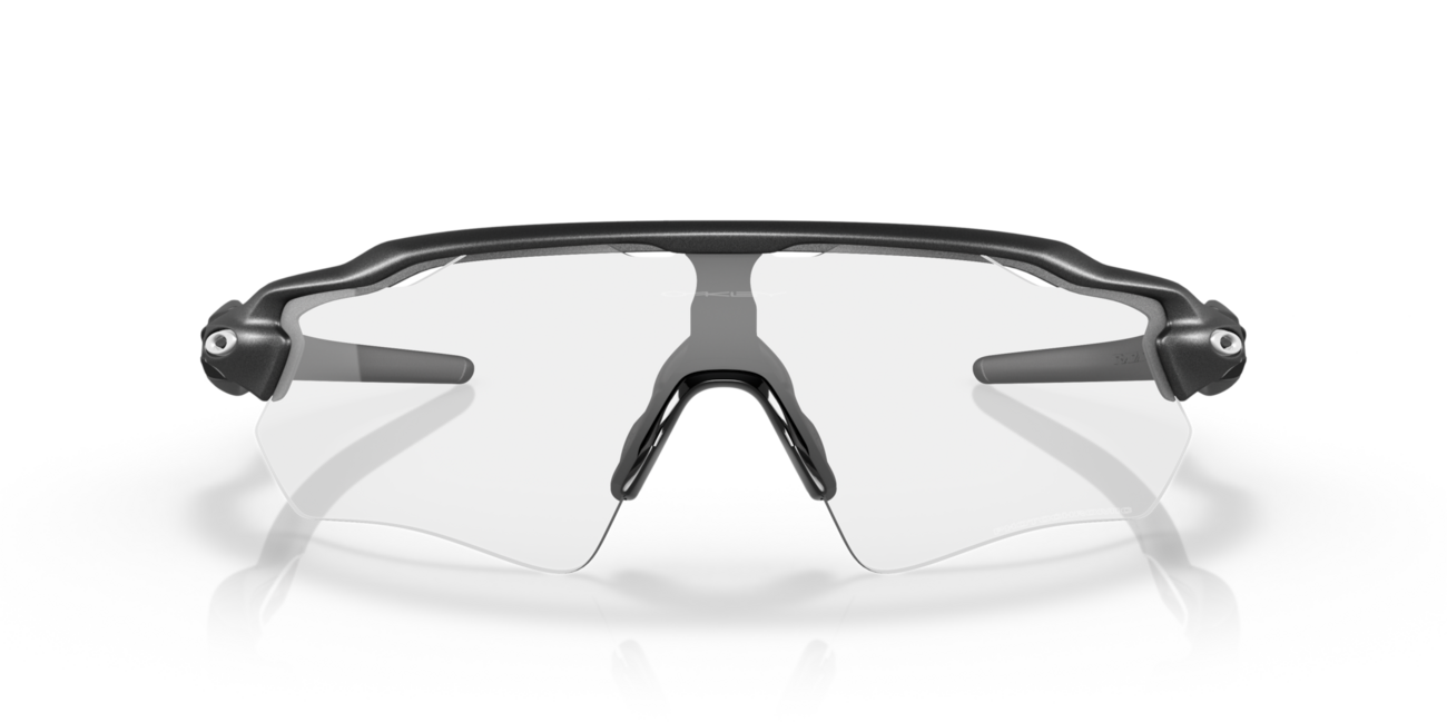 Oakley RADAR EV PATH Fotochrome Brille mit Rahmen Steel und mit Dias Clear 50% Black Irid Photo