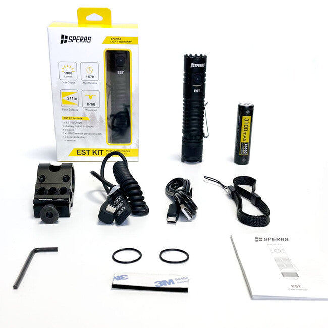 Speras EST Kit wiederaufladbare taschenlampe 1900LM 211m