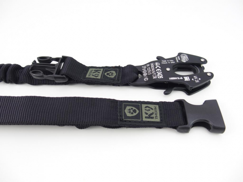 K9 Thorn Kong-Frog-Karabiner leine mit Schalldämpfer, schwarz, M