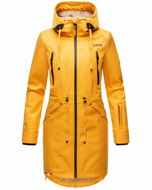 Marikoo Racquelle damen softshelljacke mit kapuze, bernsteingelb