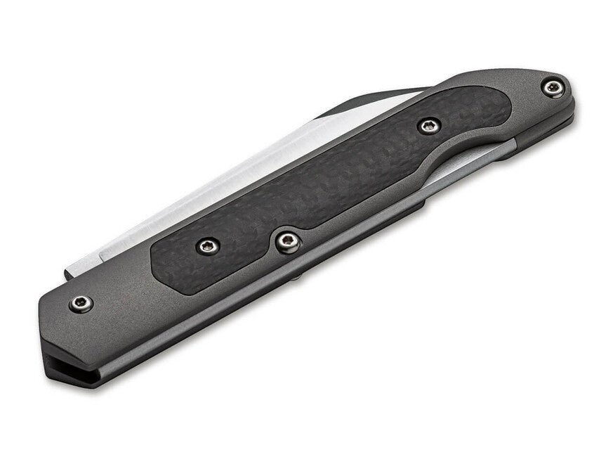 BÖKER Plus Genios taschenmesser mit lederetui 7,7 cm, grau