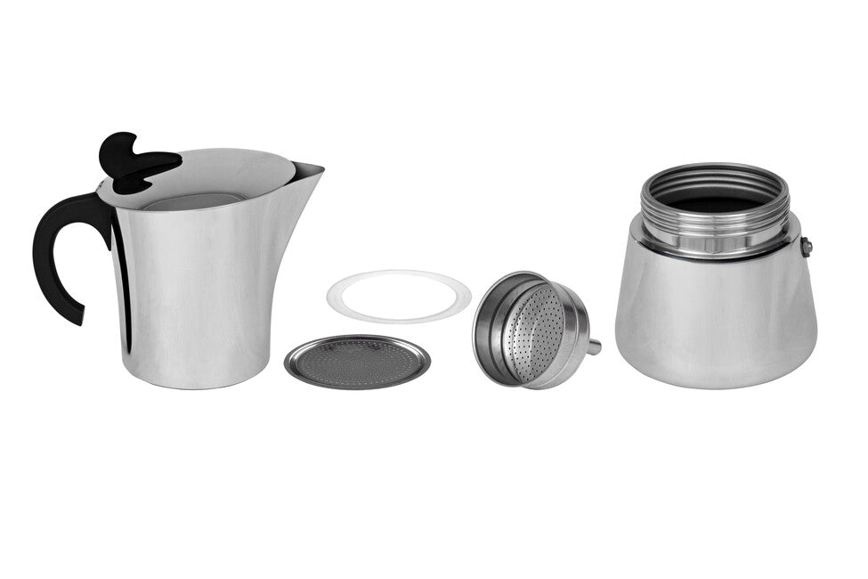 BasicNature Edelstahl Espresso-Kaffeemaschine für 2 Tassen