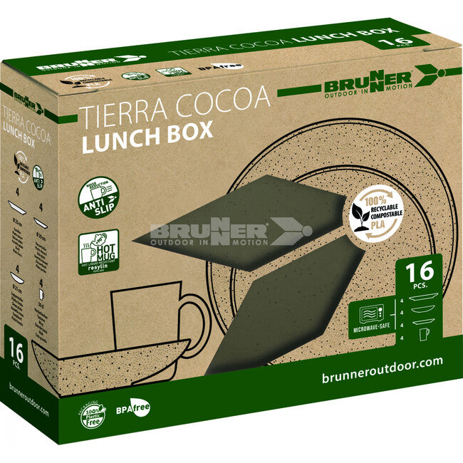 Brunner Lunch Box Pla Tierra Campinggeschirr-Set, braun