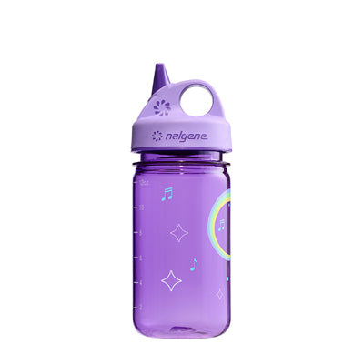 Nalgene Grip-n-Gulp Sustain 0,35 L mit Deckel lila Musical Giraffe