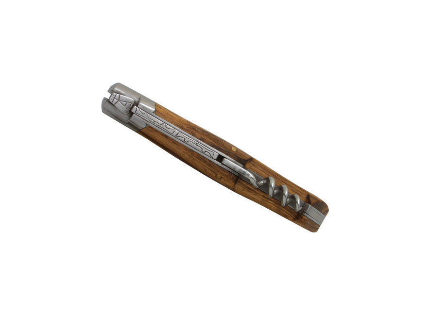 Laguiole DUB042 taschenmesser mit Korkenzieher, Klinge 12cm, Stahl 420, Griff Zebrano
