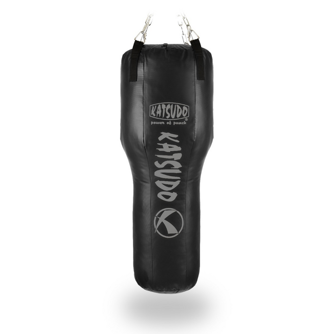 Katsudo Vulcone Boxsack aus Leder in Trichterform, schwarz