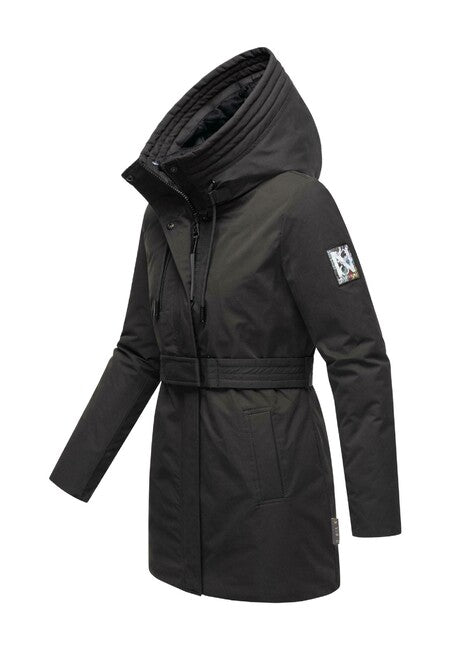 Navahoo Eishauch damen Winterparka mit Kapuze, schwarz