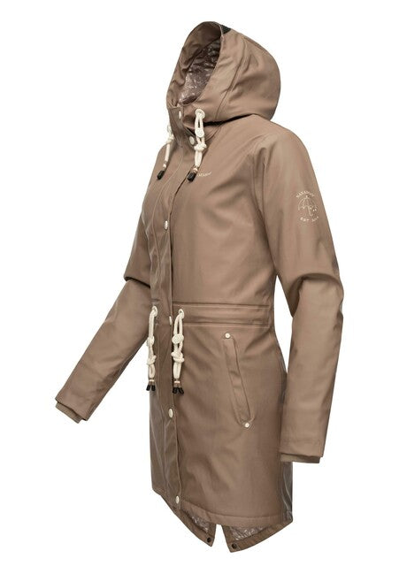 Navahoo FLOWER OF OCEAN wasserdichte damenjacke, taupe
