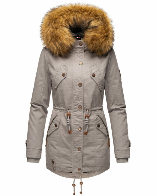 Marikoo La Viva Princess marikoo damen winterjacke mit kapuze, zinkgrau