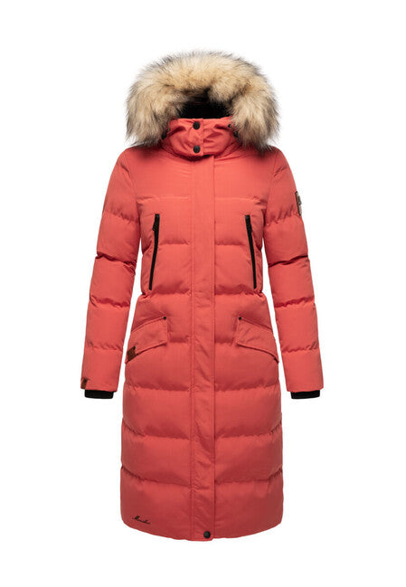 Marikoo Schneesternchen damen-Winterjacke mit Kapuze, rouge