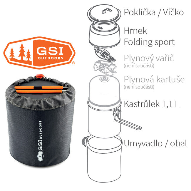 GSI Outdoors Halulite Soloist kompaktes kochgeschirr-set für eine person 1,1 l