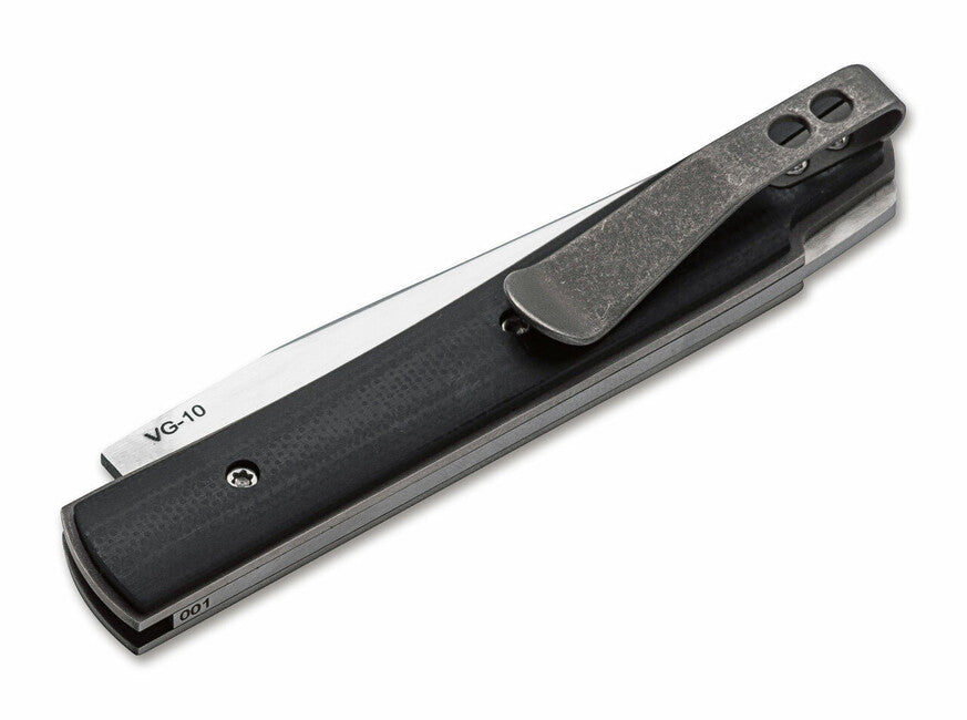 BÖKER Plus Urban Trapper Petite Backlock taschenmesser 7 cm, schwarz, g10