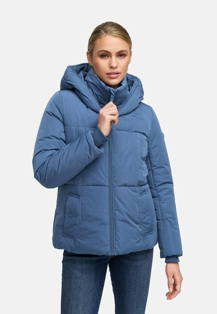 Navahoo FLÜSTERFEE 14 damen Winterjacke mit großer Kapuze, dusty blue