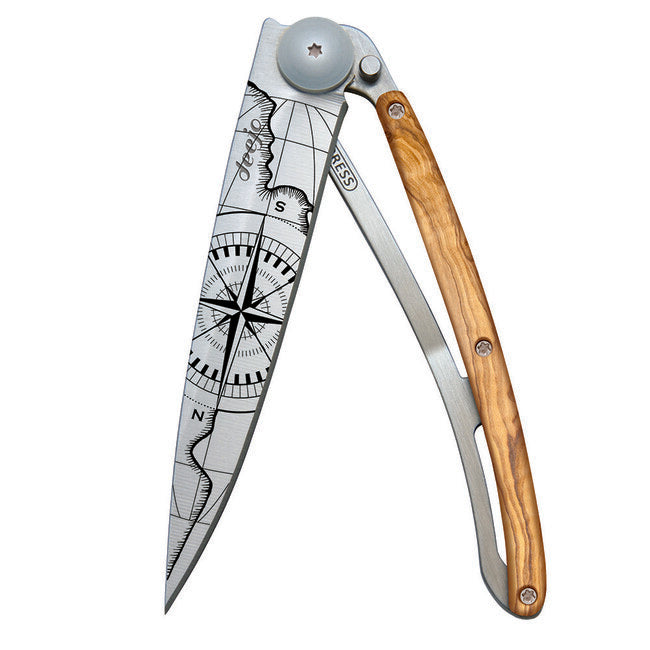 Deejo Tattoo schließmesser olive wood Terra incognita