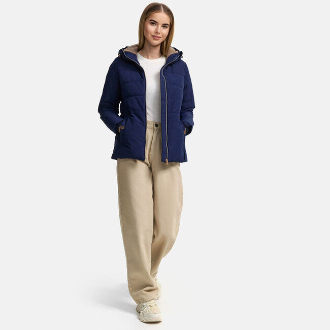 Marikoo Alemee damen winterjacke mit kapuze, leuchtend marineblau