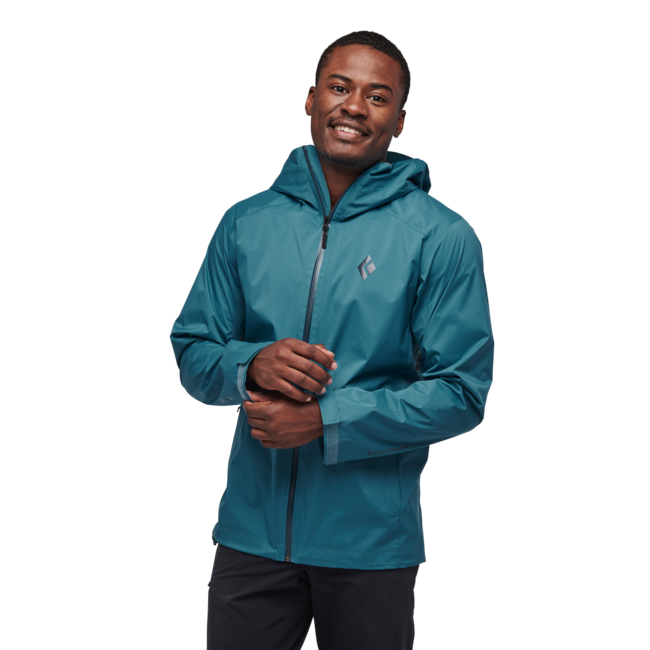 Black Diamond Men's Stormline Stretch Rain Shell Waterproof Jacket, creek blue