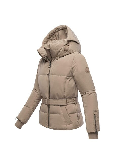 Marikoo Aleyna16 damen Winterjacke mit Kapuze, taupe grau