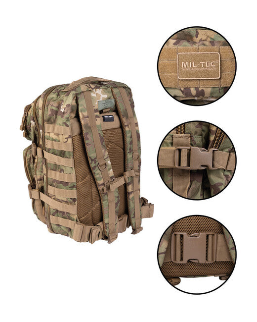 Mil-Tec US Assault Rucksack Large, woodland-arid, 36L