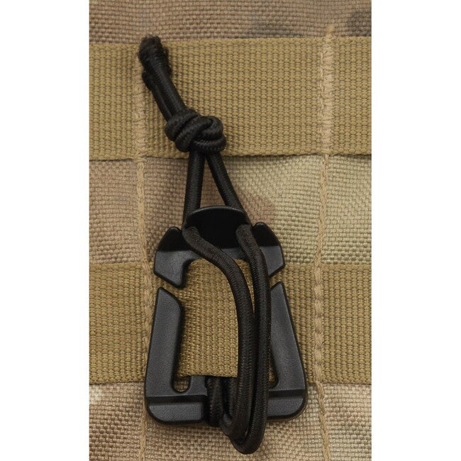 MFH Clip mit Gummiband "MOLLE", schwarz, 2er-Pack