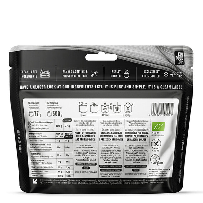 LYOfood Porridge mit Himbeeren 370g