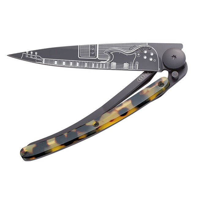 Deejo Tattoo Turtle verschlussmesser, schwarz turtle shell rock'n roll