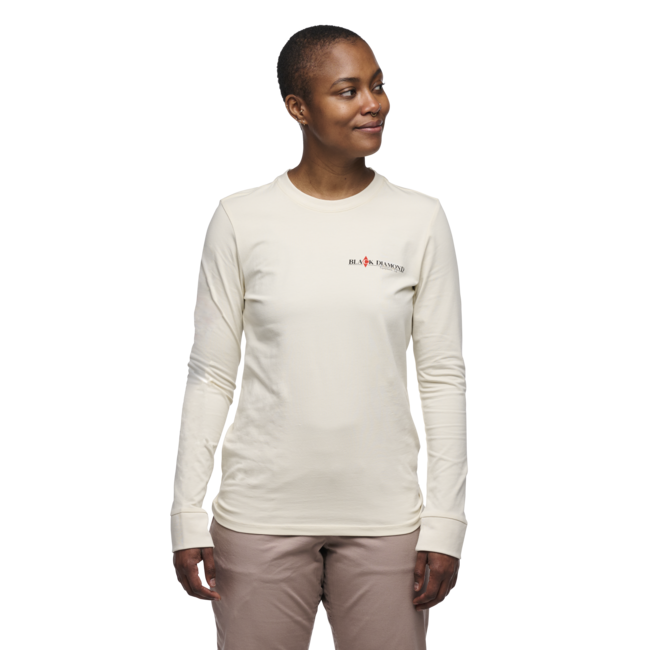 Black Diamond Heritage Wordmark damen-Langarm-T-shirt, Off-White