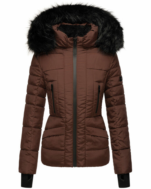 Navahoo Adele damen Winterjacke mit Kapuze, chocolate