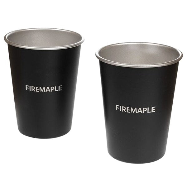Fire Maple Antarctic Becher 2 Stück aus rostfreiem Stahl 350 ml, schwarz