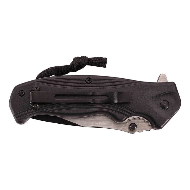 Herbertz taschenmesser 9 cm, schwarz-grau, Aluminium, Kunststoff, Paracord