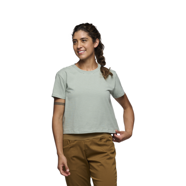Black Diamond BD Stripe damen-Kurzarm-T-shirt, schaumgrün-lorbeergrün