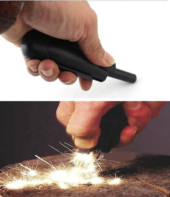 WARAGOD Teleskopisches Magnesium-Feuerstarter mit Pfeife Survive